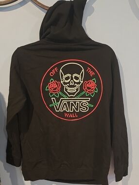 Vans Off The Wall Black Graphic Crewneck Hoodie